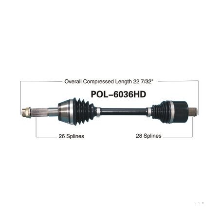 Wide Open Heavy Duty CV Axle for POL HD REAR L/R SPRTSMN 500/800 EFI POL-6036HD